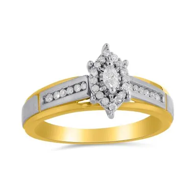 10K Yellow and White Gold Trio Bridal Ring