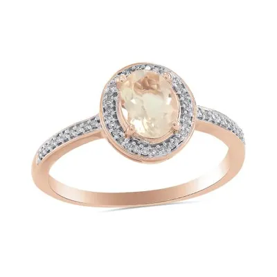 10K Rose Gold Diamond & Morganite Ring