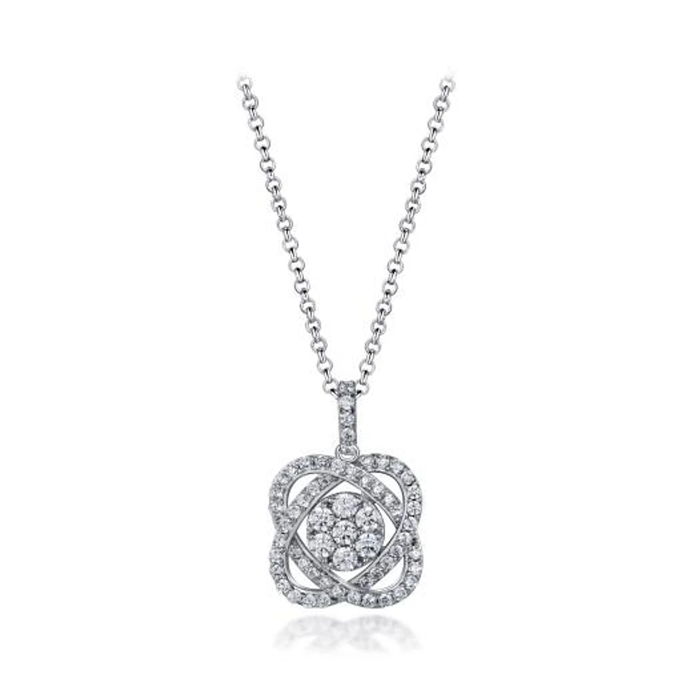 Sterling Silver Cubic Zirconia Knot Pendant