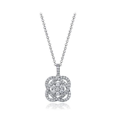 Sterling Silver Cubic Zirconia Knot Pendant