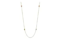 10K Tri-Colour Diamond Cut Stationary Bead Necklace