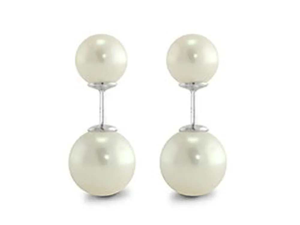 Sterling Silver Freshwater Pearl Front-Back Earrings