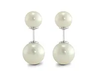 Sterling Silver Freshwater Pearl Front-Back Earrings