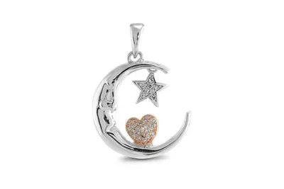 I Love You To The Moon and Back Sterling Silver Pendant