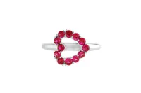 Sterling Silver Ruby Heart Ring