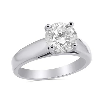 14k White Gold 2.00CT Glacier Fire Diamond Solitaire Ring