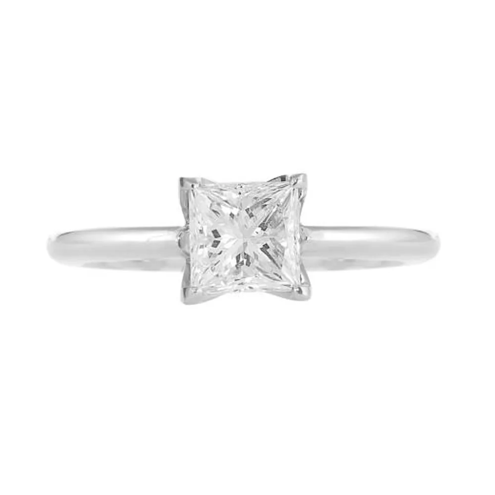 Glacier Fire 14K White Gold 1.00CT Princess Cut Solitaire