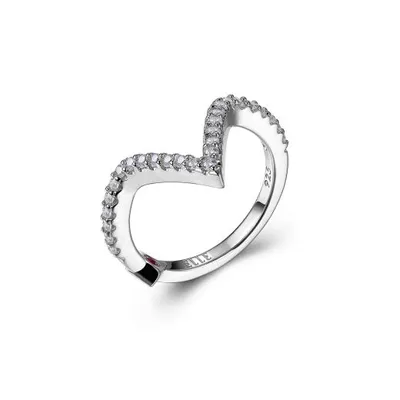 Elle V-Shape Cubic Zirconia Knuckle Ring