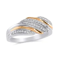 Sterling Silver and 10K Rose Gold 0.11CTW Fashion Ring