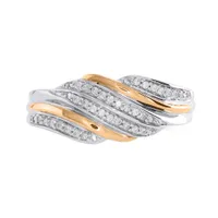 Sterling Silver and 10K Rose Gold 0.11CTW Fashion Ring