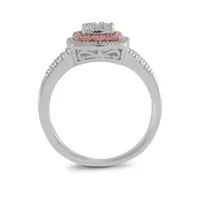 Sterling Silver and Rose Gold 0.30CTW Fashion Ring