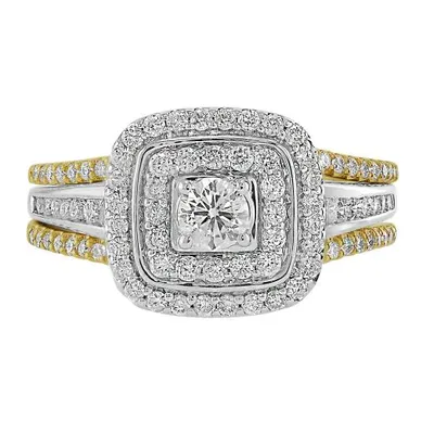 14K White Gold 1.00CTW Diamond Bridal Set