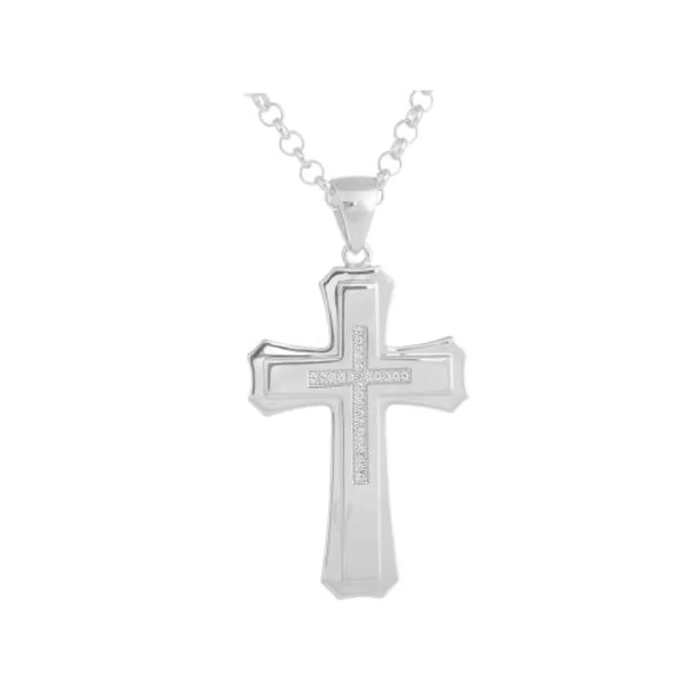 Sterling Silver Men's Cross Necklace