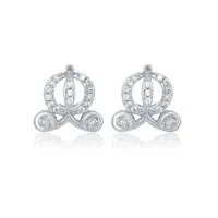 Enchanted Disney Cinderella Carriage 0.08CTW Earrings