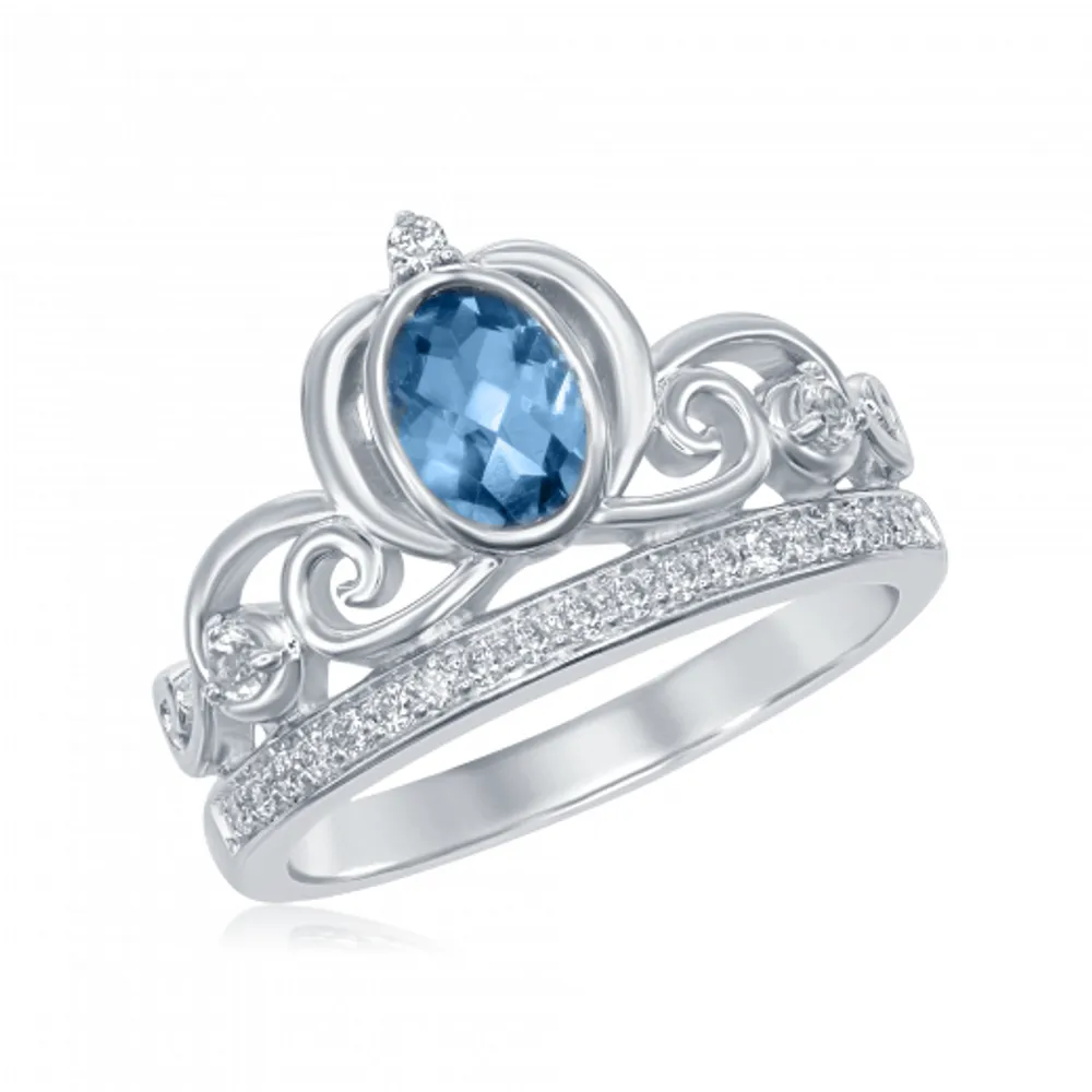 Enchanted Disney Cinderella Carriage 0.12CTW Diamond Ring