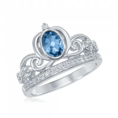 Enchanted Disney Cinderella Carriage 0.12CTW Diamond Ring