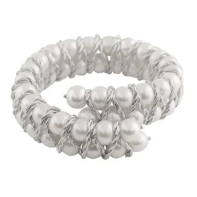 Coil Freshwater Pearl Braided Bracelet