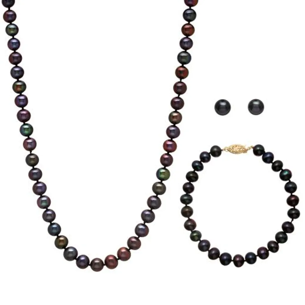 3 Piece Black Pearl Gold Set