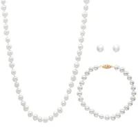 3 Piece White Pearl Gold Set