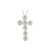 Sterling Silver Pearl Cross