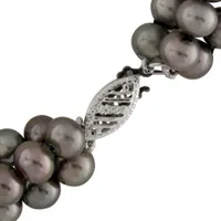 Triple Row Black Pearl Necklace