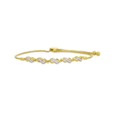 Yellow Gold 0.20CTW Infinity Bolo Bracelet