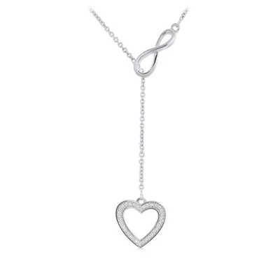 Sterling Silver 0.09CTW Infinity Heart Necklace