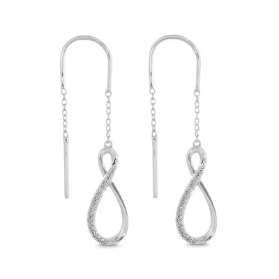 Bella Moda Sterling Silver 0.09CTW Infinity Earrings