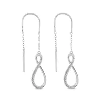 Bella Moda Sterling Silver 0.09CTW Infinity Earrings