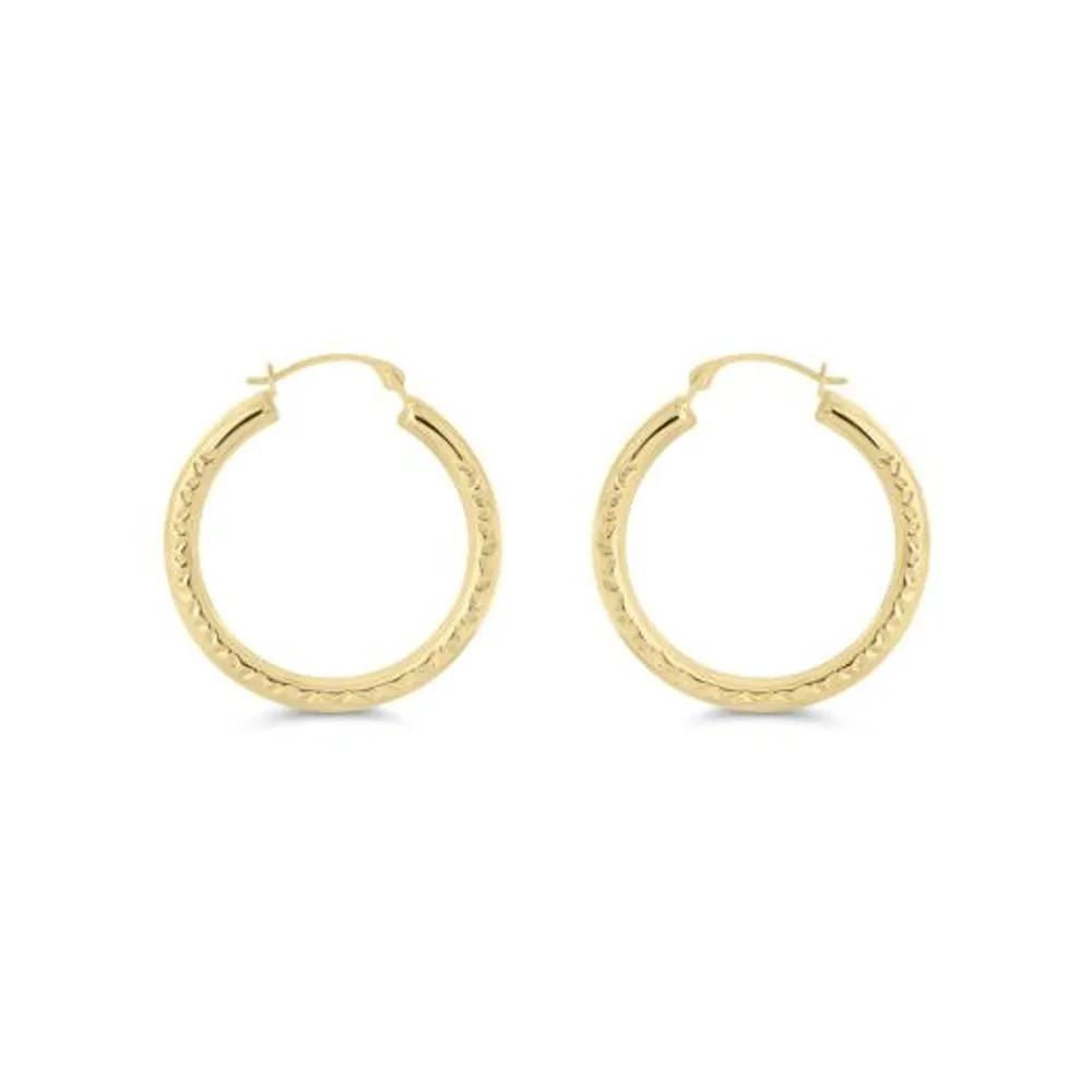 14K Yellow Gold Hoop Earrings