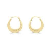 14K Yellow Gold Beaded Hoop Earrings