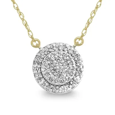 10K Yellow Gold 0.12CTW Bouquet Necklace