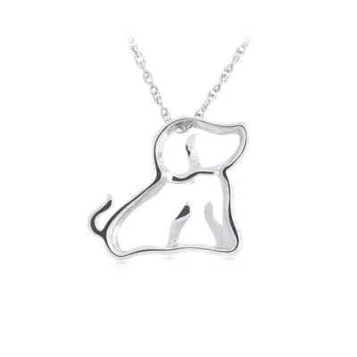 Sterling Silver 0.02CTW Puppy Pendant