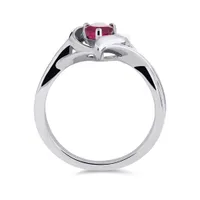 Sterling Silver Garnet Heart Ring