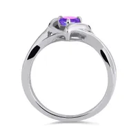 Sterling Silver Amethyst Heart Ring