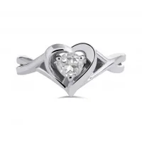Sterling Silver White Topaz Heart Ring