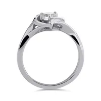 Sterling Silver White Topaz Heart Ring