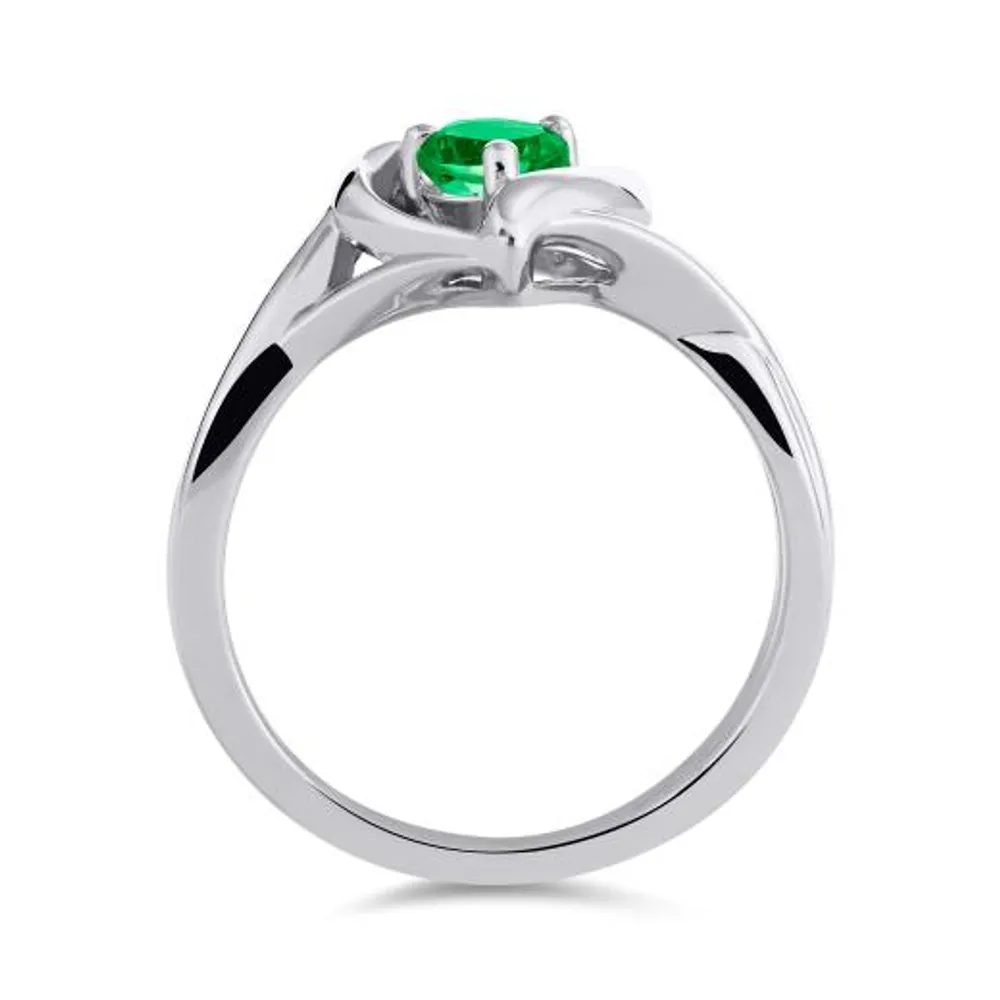 Sterling Silver Emerald Heart Ring