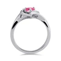 Sterling Silver Pink Tourmaline Heart Ring