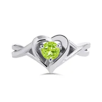 Sterling Silver Peridot Heart Ring