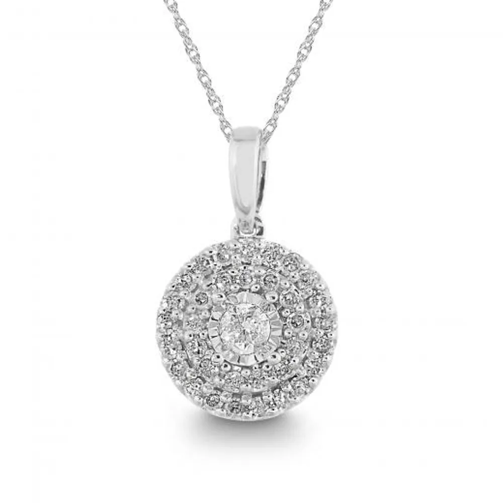 10K White Gold 0.33CTW Bouquet Pendant