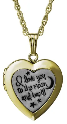 14K Yellow Gold Filled 18" Heart Inscribed Locket