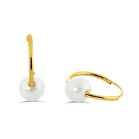 14K Yellow Gold Freshwater Pearl Sleepers 5-6mm
