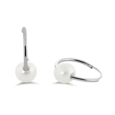 14K Gold Freshwater Pearl Sleepers 5-6mm