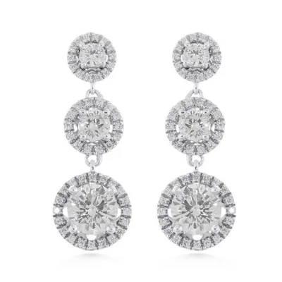 Sterling Silver Created White Sapphire Earrings