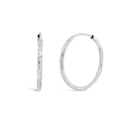 10K White Gold 1.25x18mm Diamond Cut Sleepers