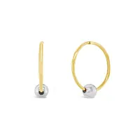 10K Yellow Gold 13mm Sleepers with Diamond Cut Bead