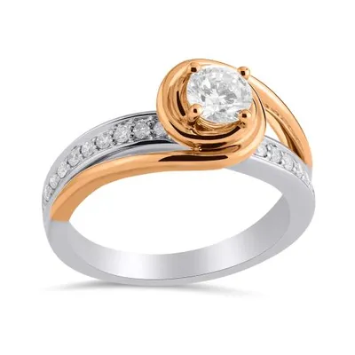 Glacier Fire Canadian Diamond 14K White and Rose Gold 0.75CTW Engagement Ring