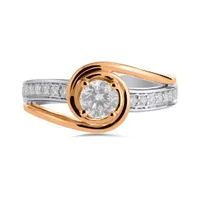 Glacier Fire Canadian Diamond 14K White and Rose Gold 0.75CTW Engagement Ring