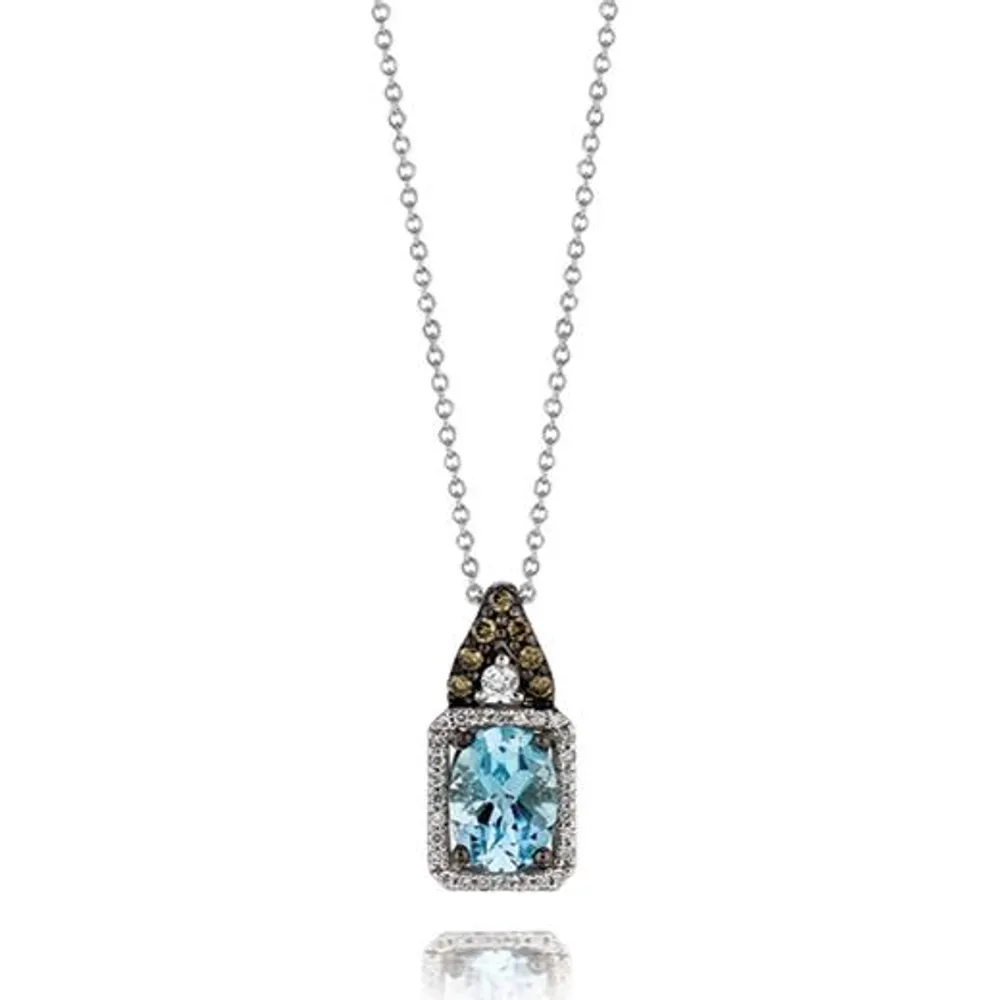 Le Vian 14K White Gold Aquamarine & 0.19CTW Diamond Pendant